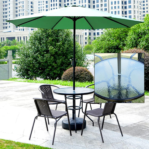 Cinvo 3 Set Umbrella Hole Ring Plug 2 Inch Patio Table Hole Ring with Cap Transparent Silicone Ring for Standard Table Hole Replacement (3 Hole Ri...