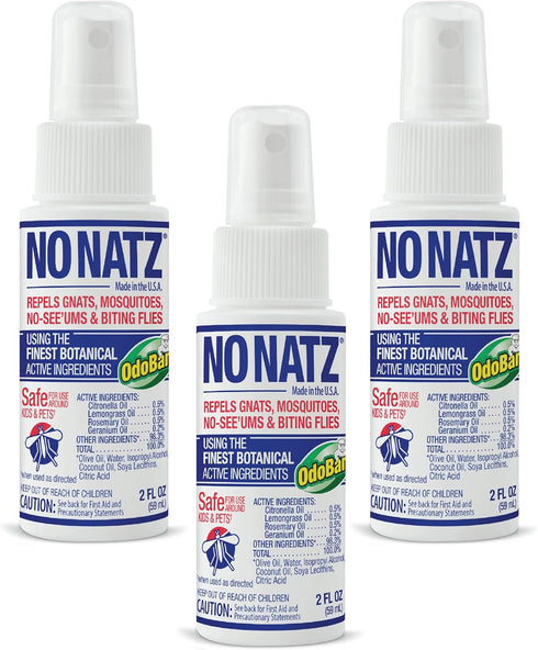 No Natz Botanical Bug Repellent, Effective for Gnat, Mosquito, and Biting Flies, Hand-Crafted and DEET-Free, Non-Greasy Formula, 2 Ounce Spray Bot...