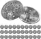 SUPVOX 30pcs Metal Buttons for Coat Jacket Round Flat Button Replacement Hollow Buckle DIY Sewing Clothes Sweater (Silver,18MM)...