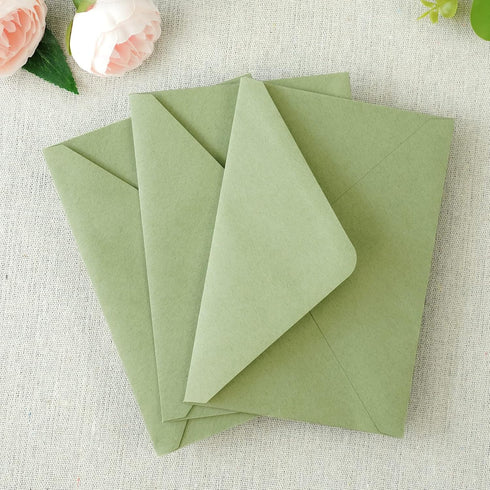 PONATIA 50 Pack A4 Envelopes, 4 1/4 x 6 1/8 Inches Sage Green Envelopes Perfect for Christmas Gift Cards Envelopes, Wedding Details Cards, Thank Y...