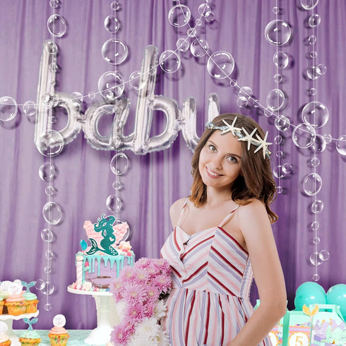 Decor365 Under The Sea Party Decorations White Bubble Garlands Little Mermaid Birthday Decoration Bday Hanging Streamer Beach Banner Underwater Ba...