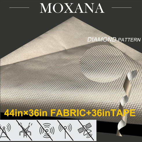 Faraday Fabric Kit (44"W × 36"L Fabric + 36"L Tape).Multi-Purpose Military Grade Signal Blocking Cloth Shields RFID,Bluetooth,WiFi,GPS.Premium Sof...