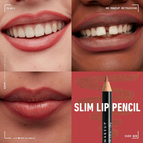 NYX PROFESSIONAL MAKEUP Slim Lip Pencil, Long-Lasting Creamy Lip Liner - Pack Of 3 (Peakaboo Neutral, Nude Pink, Ever)...