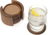Lipper International Acacia Round with Cork Coasters and Caddy, 7-Piece Set...