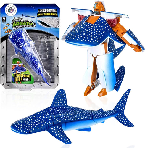 Transforming Whale Shark to Robot Toy, 4 inch Action Figure, Great Gift for Boys and Girls...