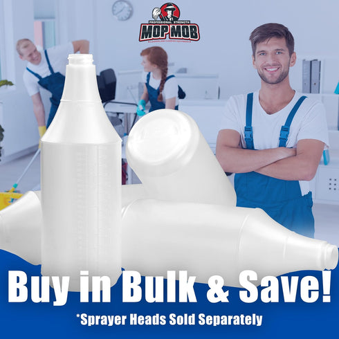 Commercial-Grade Chemical Resistant 24 oz Bottles ONLY 4 Pk Embossed Scale For Measuring. Pair With Industrial Spray Heads For Auto/Car Detailing ...