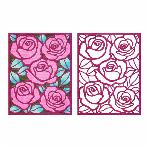Words Happy Valentine's Day Rose Backplane Metal Cutting Dies for Card Making, Paper Embossing Die Cuts Kit Templates, Storage Pockets Supplies, P...