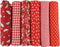 UOOOM 6pcs 50 x 50cm Patchwork Cotton Fabric DIY Handmade Sewing Quilting Fabric Different Designs (Tone-Red)...