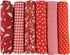UOOOM 6pcs 50 x 50cm Patchwork Cotton Fabric DIY Handmade Sewing Quilting Fabric Different Designs (Tone-Red)...