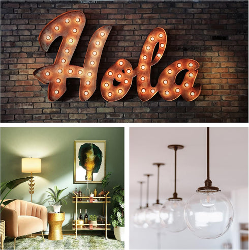 Vintage Non-Dimmable LED Bulbs, G50 G16.5 Edison Bulb, Equivalent 40W, Soft Warm White Light 2700K, E26 Medium Base, Clear Glass LED Filament Ligh...