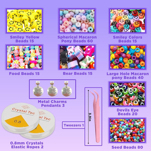 Momo's Den Clay Beads Bracelet Making Kit | Bracelet Making Kit for Girls | Clay Beads Kit | Friendship Bracelet Making Kit Best Gifts for Birthda...