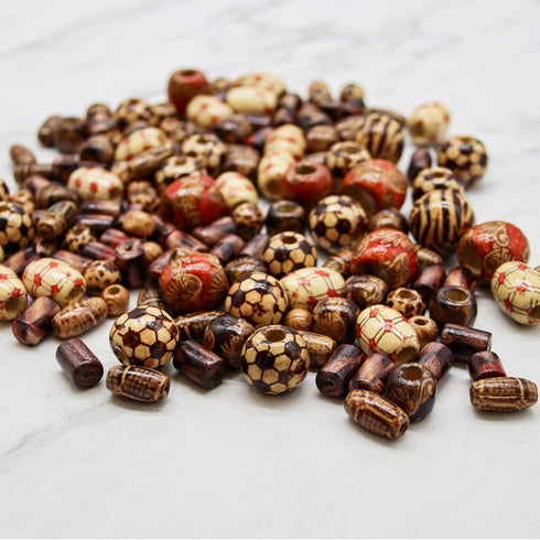 Fun-Weevz 500 PCS Wooden Beads for Jewelry Making Adults, Painted Assorted African, Macrame Supplies, Craft Wood for Bracelets & Necklace, Large &...