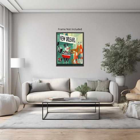 Posterizer 1 pcs-vibrant lively poster-New Orleans vintage music scene 4-Adventure Wall Art-Musical Art Collection-Gift for Men Women Entrepreneur...