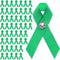 50 Pack Green Satin Awareness Ribbons with Clutch Pins (3.5 in)...