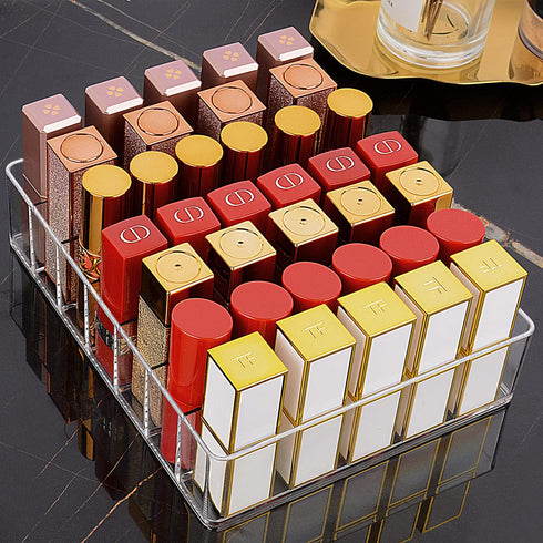 JessLab Eyeshadow Palette Makeup Organizer, Acrylic 7-Section Divided Make up Organizers and storage for Bathroom Vanity Countertop, Transparent, ...