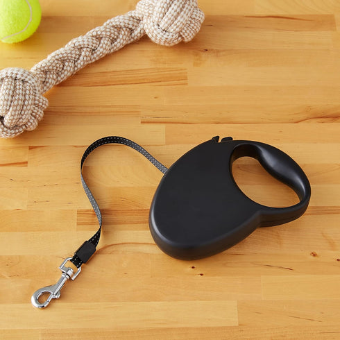 Amazon Basics Retractable Dog Leash, Small - 16ft, Black...
