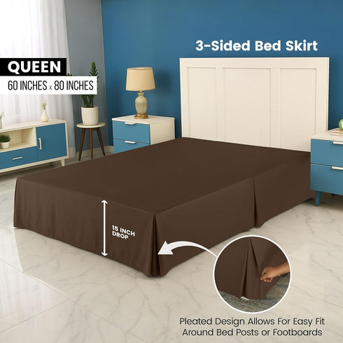 Utopia Bedding Queen Bed Skirt - Soft Quadruple Pleated Ruffle - Easy Fit with 16 Inch Tailored Drop - Hotel Quality, Shrinkage and Fade Resistant...