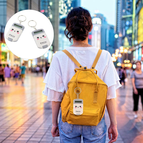 2pcs Mini Calculator Keychain Portable Cute Cartoon Calculator Electronic Pocket Calculator with Key Ring for Children Students School Supplies Ke...