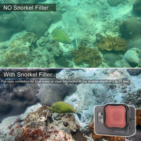 3-Pack Camera Lens Filter Set for GoPro Hero 5/6/7 Black/Hero (2018) Cameras, ND Filter(ND8 Filter) Dive Filters(Light Red Filter and Magenta Filt...