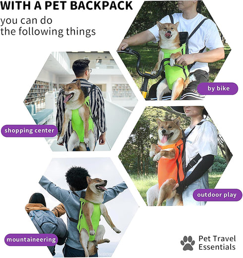 Pet Carrier Backpack Pets Out of Four Legs Shoulder Bag Travel Backpack Biking, Hiking,Out for a Walk Riding a Bike or Electric car/Breathable/Eas...