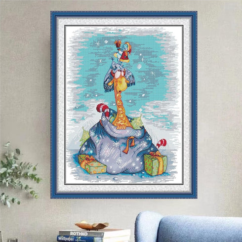 Bilrost Luxury 14ct Floral Cross Stitch Kit for Enthusiasts: Premium DIY Embroidery for Elegant Home Decor & Gifts-Dragon Baby and Gift 12.99 x 16...