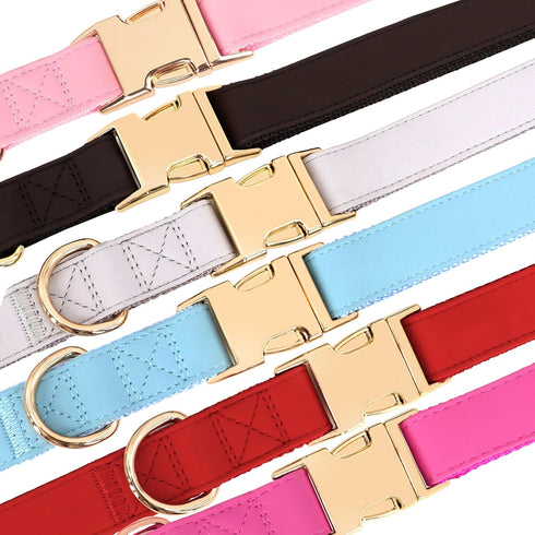 PET ARTIST Soft & Comfy Girl Dog Collars, Bright & Classic Pink Dog Collar Leather for Medium Dogs, Durable & Heavy Duty Nylon Dog Collar with Qui...