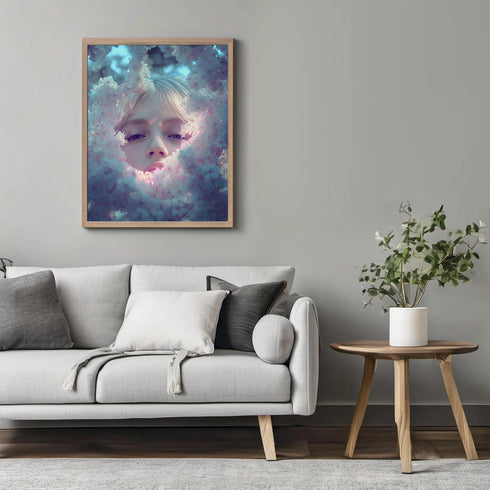 Posterizer 1 pcs-looking through the flowers-dainty art-Abstract & Modern Art-Gift for Men Women Teens-Living Room Bedroom Decor- unframed wall ar...