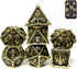 7 Pcs Metal DND Polyhedral Dice Set d&d D20 D12 D10 D8 D6 D4 with Box for Dungeons and Dragons Gifts Role Playing Dice Games Night (Style 5 Gold)...