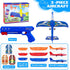 3 Pack Airplane Launcher Toys, 2 Flight Modes LED Foam Glider Catapult Plane, Outdoor Flying Toy for Kids, Birthday Gifts for Boy Girl 6+ Year Old...