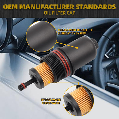 Dasbecan Oil Filter Cap Lid Cover Compatible with Ford Fusion/F-150 2.7L V6/EcoBoost Replaces# FT4Z6A832C FT4Z-6A832-C...