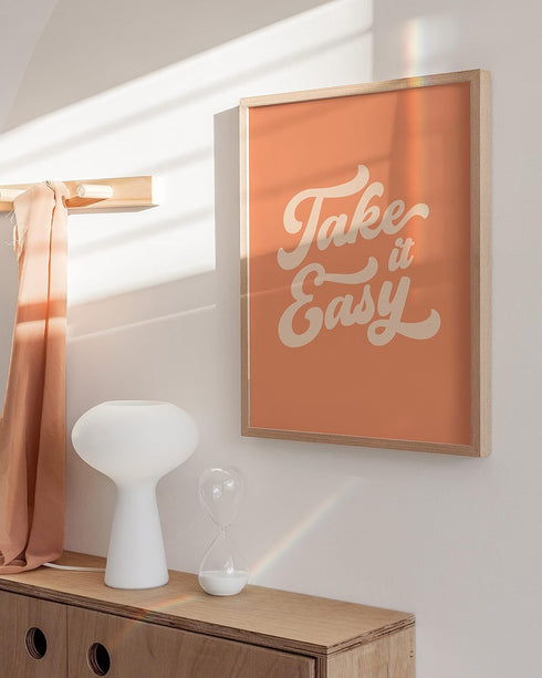 HAUS AND HUES Relax Sign Peach Pictures for Room - Cute Quote Posters & Inspirational Wall Art for Girls | Relax Wall Decor, Take It Easy Poster, ...