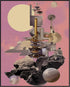 Posterizer 1 pcs-sci-fi vintage collage with space devices-Astronomy & Celestial Art-Abstract & Modern Art-Gift for Art Lovers- UNFRAMED Wall Art...