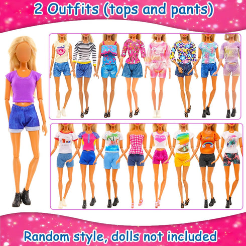 Barwa 8 Sets Doll Clothes Hooded Sports Suit Casual Outfits Tops and Pants Doll Pajamas for 11.5 inch Girls Doll...