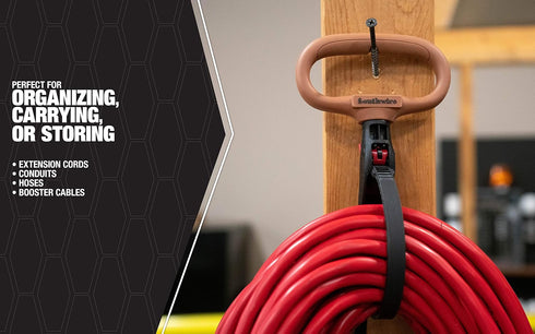 Southwire CLPT04 4-Inch Adjustable Heavy Duty Clamp Tie w/ Rotating Handle; Reusable Zip Down Cable; Brown...