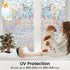 DOWELL Window Privacy Film, Rainbow Window Film, Decorative Stained Glass Clings, Static Cling Door Sticker, Non-Adhesive 3D Decals for Home UV Pr...