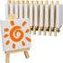 FIXSMITH 3x3 Inch Mini Stretched Canvas Easel Set- Bulk Pack of 12,Small Stretched White Blank Canvas Panels & Wood Easels for Painting Craft Draw...
