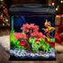 Aquarium Plants Decoration, Plastic Pink Cherry Blossom Tree & Grass Ornament, Tank or Aquarium Decorations, Suitable for Reptile Hermit Crab Liza...