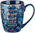 Christian Art Gifts Blue Bible Verse Mug – Floral Faith Mug for Women & Men, Ceramic Coffee Mug w/Gold Trim & Psalm 20:4 Calligraphy – “The Desire...