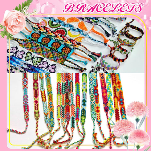 Friendship Bracelet String 50 Skeins Fashionable Rainbow Color Embroidery Floss Cross Stitch Embroidery Thread Cotton Floss Bracelet Yarn, Craft F...