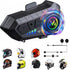 Y10 Motorcycle Helmet Bluetooth Headset with HiFi Stereo Sound,Noise Reduction,1000mAh Battery,Helmet Bluetooth Headset Speakers with RGB,IPX6 Wat...