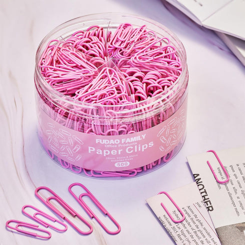 500pcs Paper Clips Assorted Sizes, Small, Medium and Large?1.1inch, 1.3inch and 2inch) Paper Clips, Vinyl Coated Paperclips for Office, School, Ho...