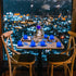 LANKER 500 PCS Blue Artificial Rose Petals with 24 PCS Bright Flickering Blue Flameless LED Tea Lights Candles for Valentine's Day and Romantic Oc...