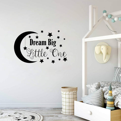 Dream Big Little One Wall Decal, Nursery Wall Decal, Nursery Decor, Nursery Wall Quote, Quote Decal, Removable Vinyl Wall Stickers for Baby Kids B...