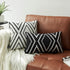 Set of 2 White Pillow Covers 20 x 20 inches Boho Aztec Polyester Blend Square Decorative Throw Pillow Covers for Sofa Couch Bed Decor...