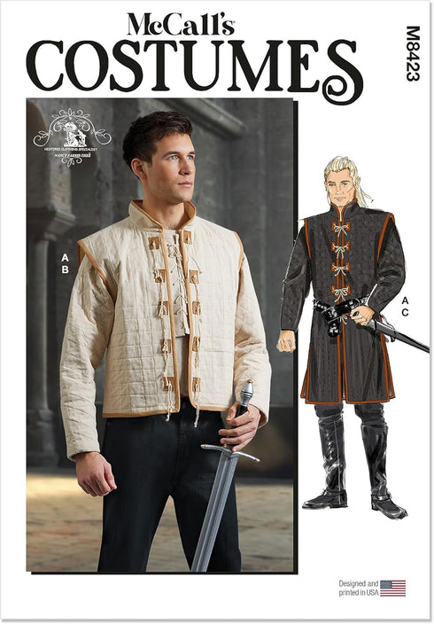 McCall's Men's Fantasy Top and Vests Costume Sewing Pattern Kit, Design Code M8423, Sizes 34-36-38-40-42...