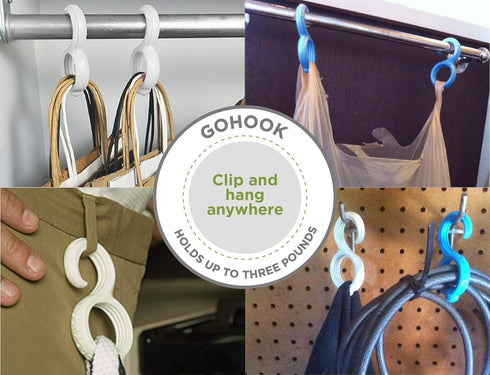 GoHook, Green - Versatile Magnetic Hooks Hold Essential Go-To Items in the Kitchen, Bathrooms, Closets, and On the Go-Flexible S Hook Design is Po...