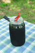 Masun Mason jar Sleeve Wide, and regular mouth quart jars (Black 4 pack)...