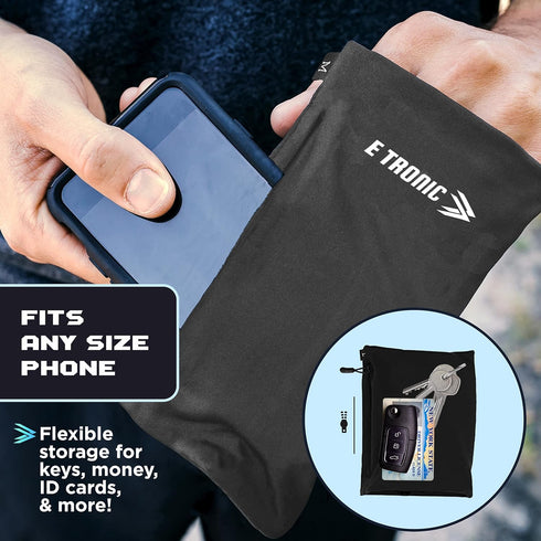 E Tronic Edge Phone Holder for Running, Cell Phone Arm Bands with Reflective Logo, Phone Strap Armband Fits iPhone and Android, Use for Running, W...