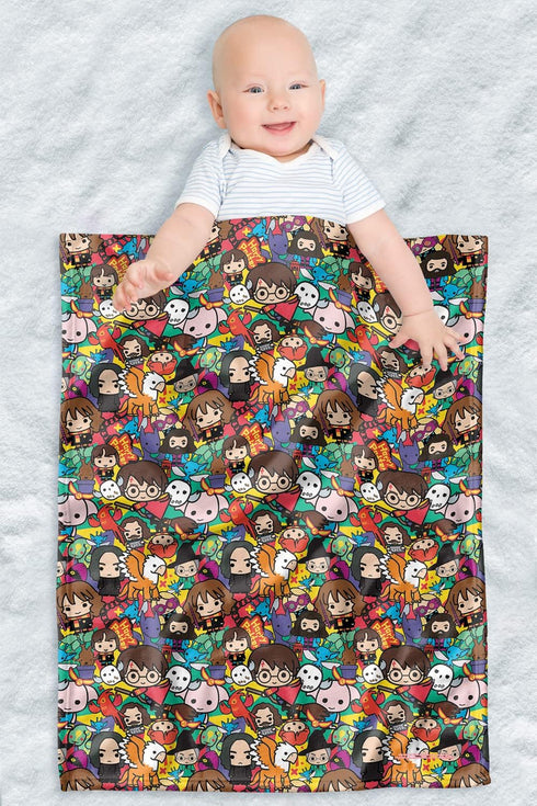 Harry Potter Lightweight Baby Blanket, 30"X40", Hero Chibi Collage Unisex for Infants Girls & Boys...