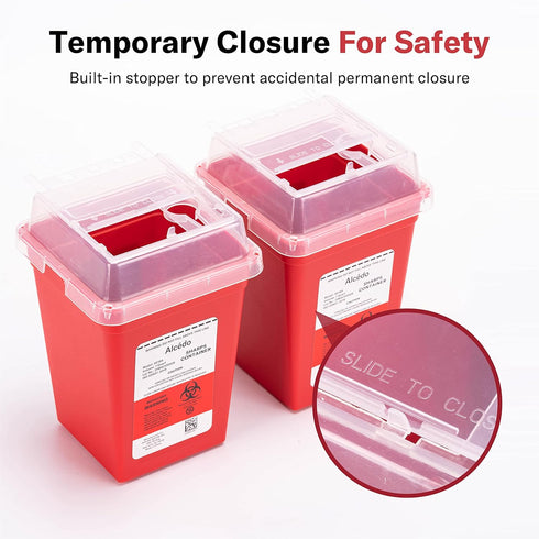 All New Alcedo Sharps Container for Home Use and Professional 1 Quart Plus (3-Pack), Biohazard Needle and Syringe Disposal, Small Portable Contain...